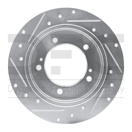 Dynamic Friction Co BRAKE ROTOR DRILLED AND SLOTTED SILVER 631-47058L